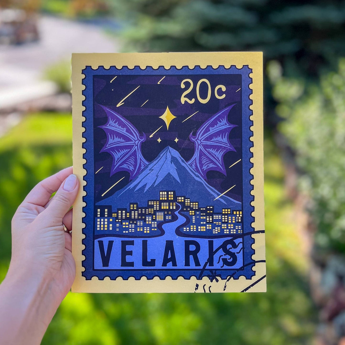 ACOTAR Velaris Starfall Vintage Stamp Art Print Book Gift