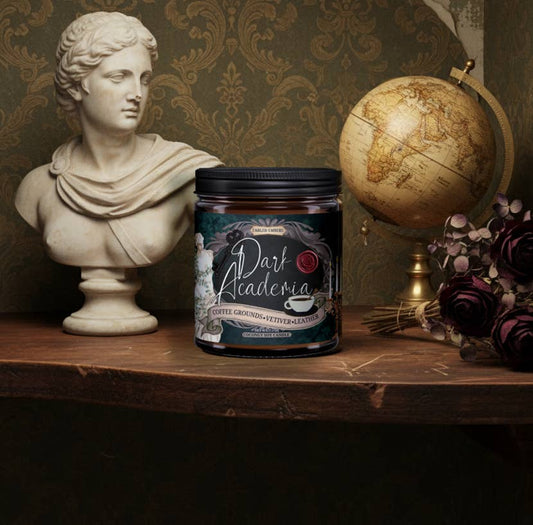 DARK ACADEMIA book lovers coconut soy wax candle