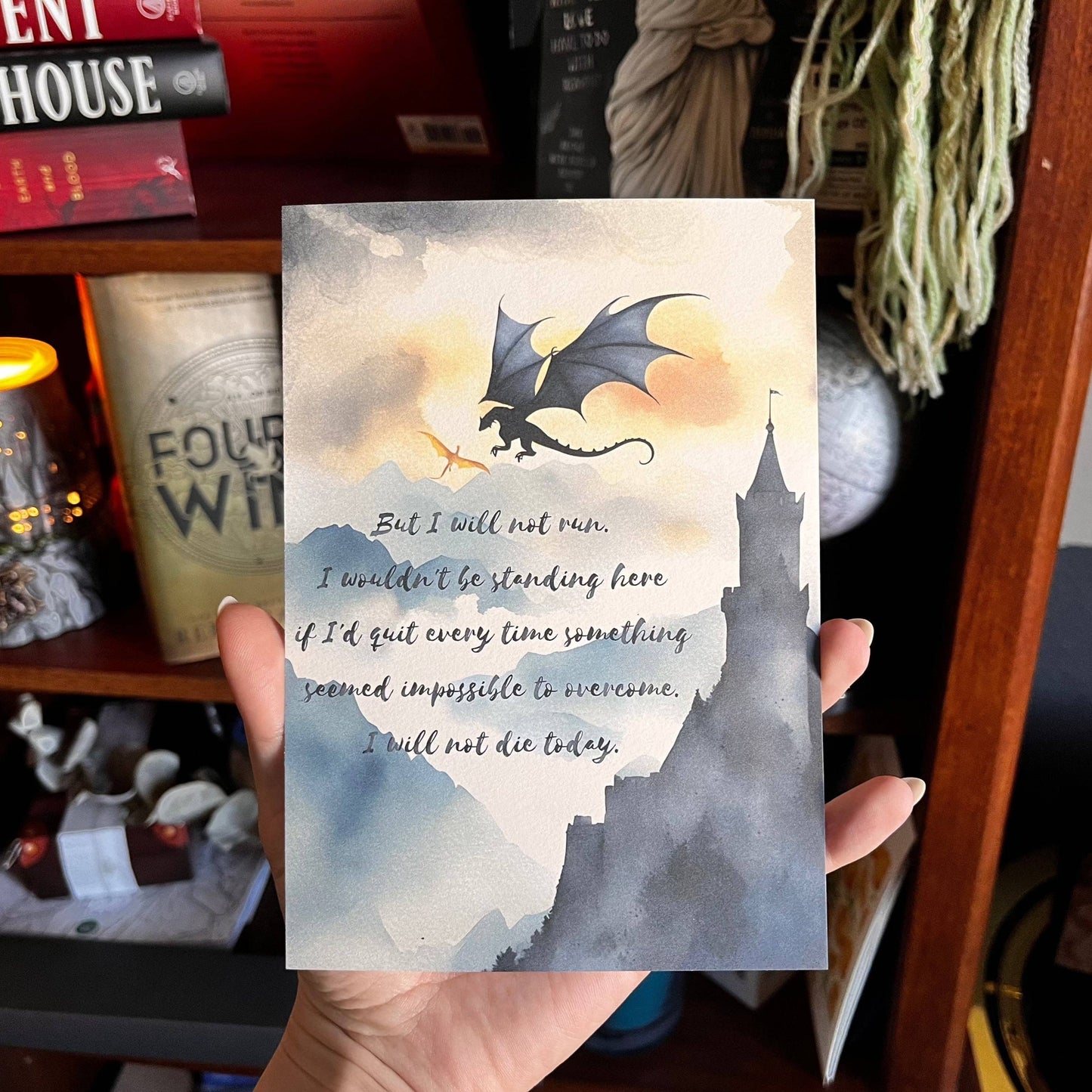Flying Tain with quote 5x7 Bookish Art Print