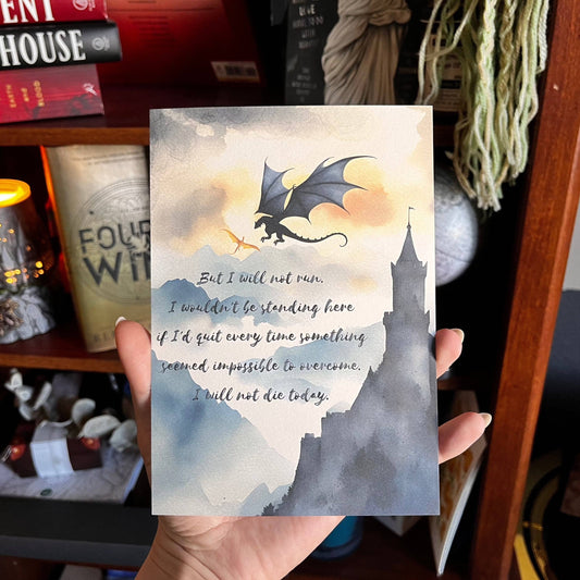 Flying Tain with quote 5x7 Bookish Art Print