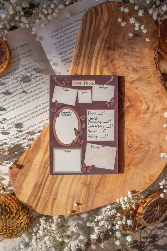4x6 Book Review Post-it Notepad | Dark Academia