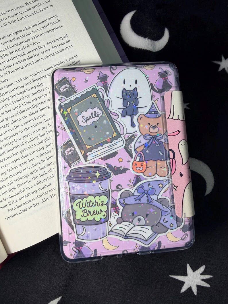 Pink Halloween Kindle Case – Paperwhite & Basic, Hand Drawn