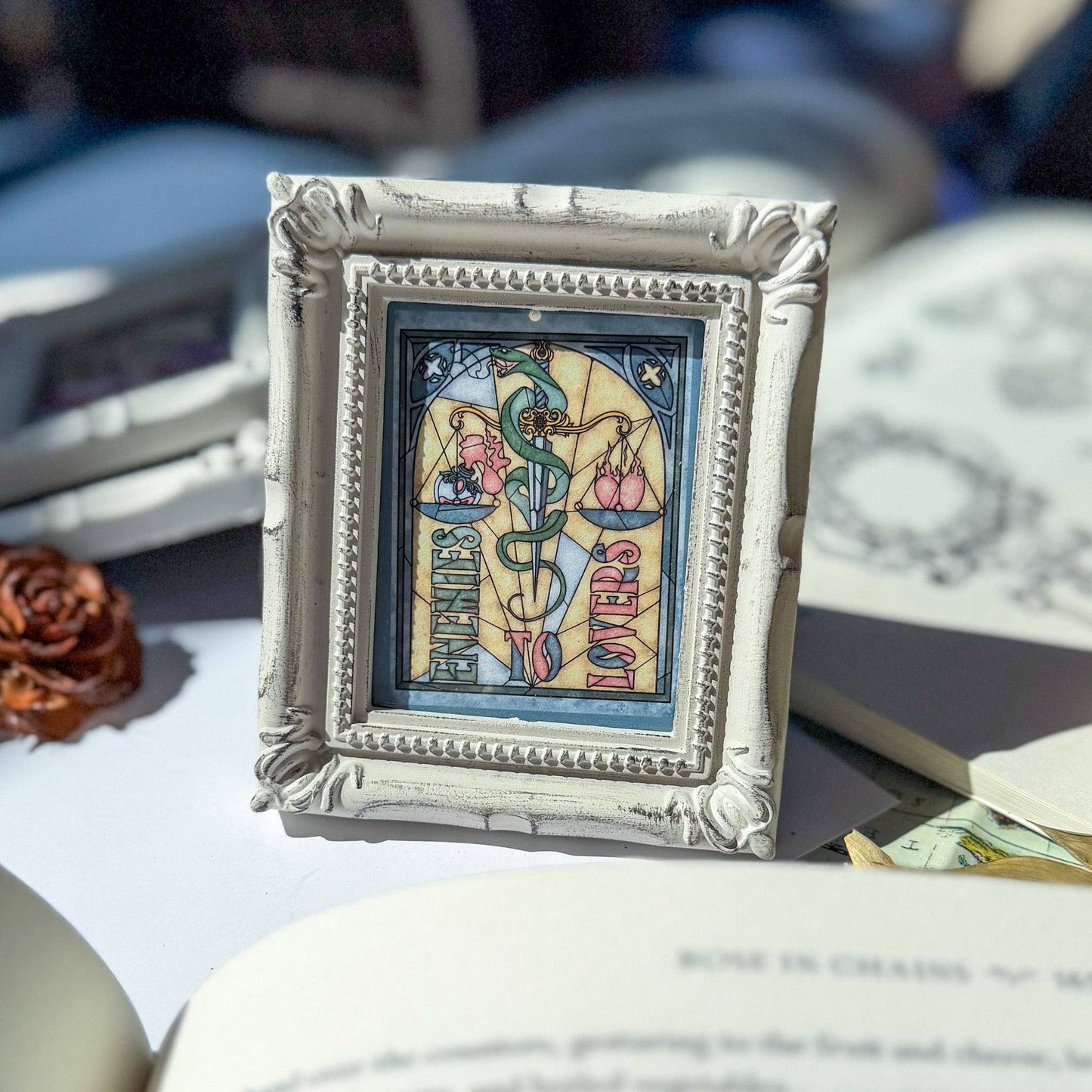 Book Tropes Tiny Framed Art Print Book Nook Decor Book Gift