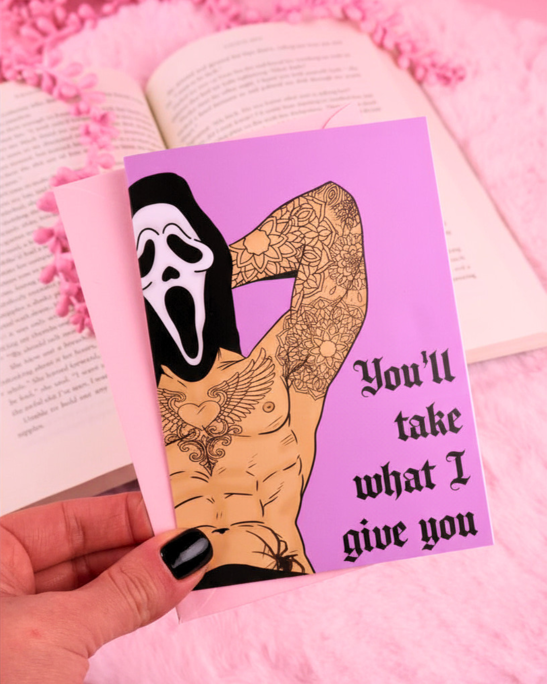 You'll Take What I Give You Masked Men Bookish Greeting Card