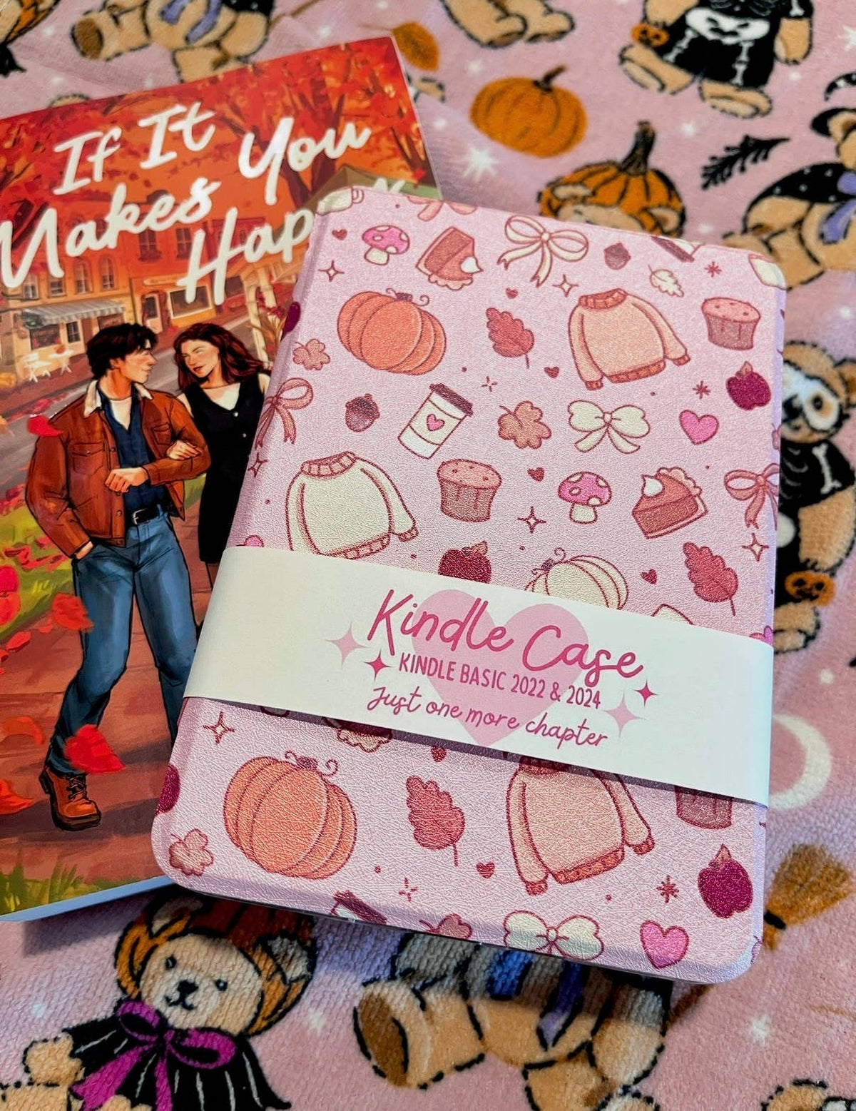 Pink Autumn Kindle Case with clear back  