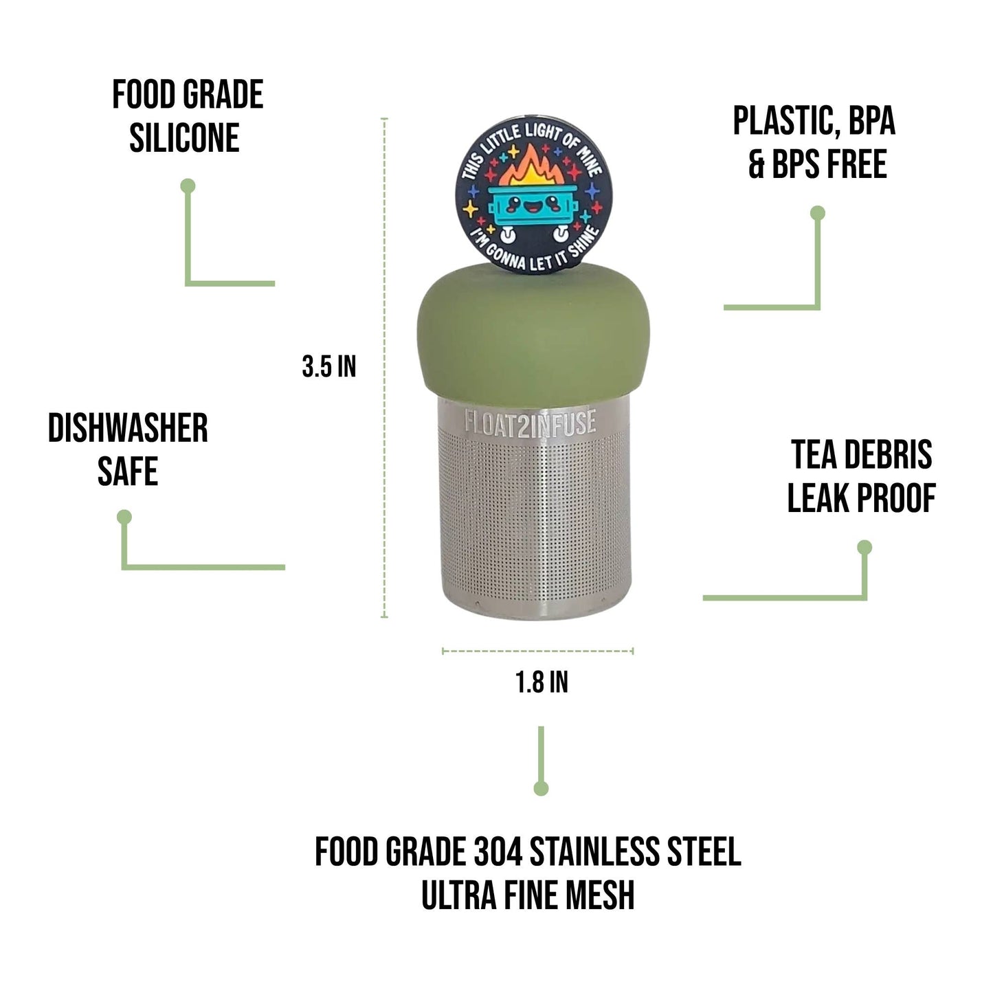 Dumpster Fire of Mine | Floating Tea Infuser | Green Base