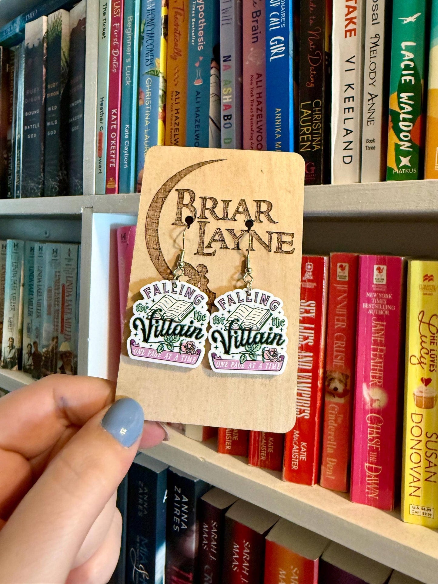 Dark Romance Fantasy Villain Book Earrings