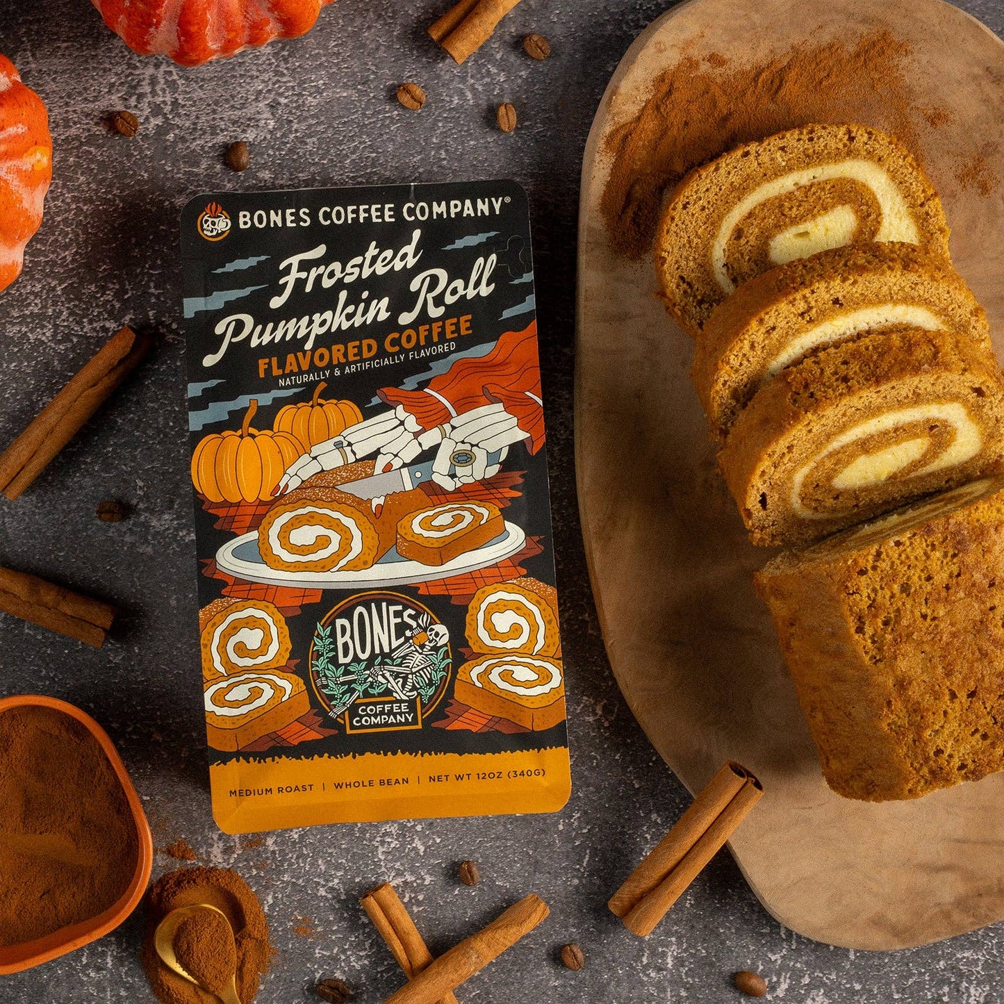 Frosted Pumpkin Roll Coffee | 12oz | Whole Bean & Ground