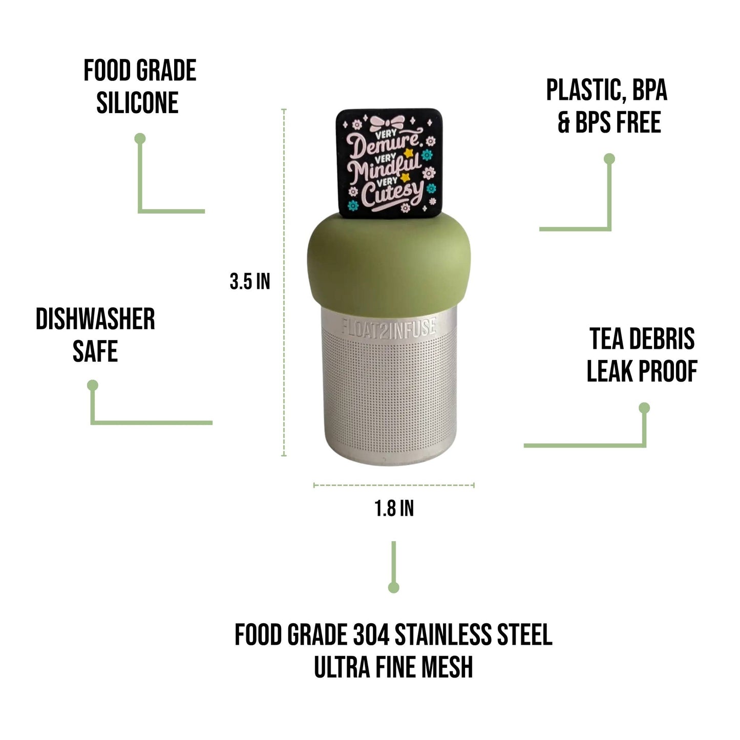 Very Demure | Floating Tea Infuser | Green Base| Black