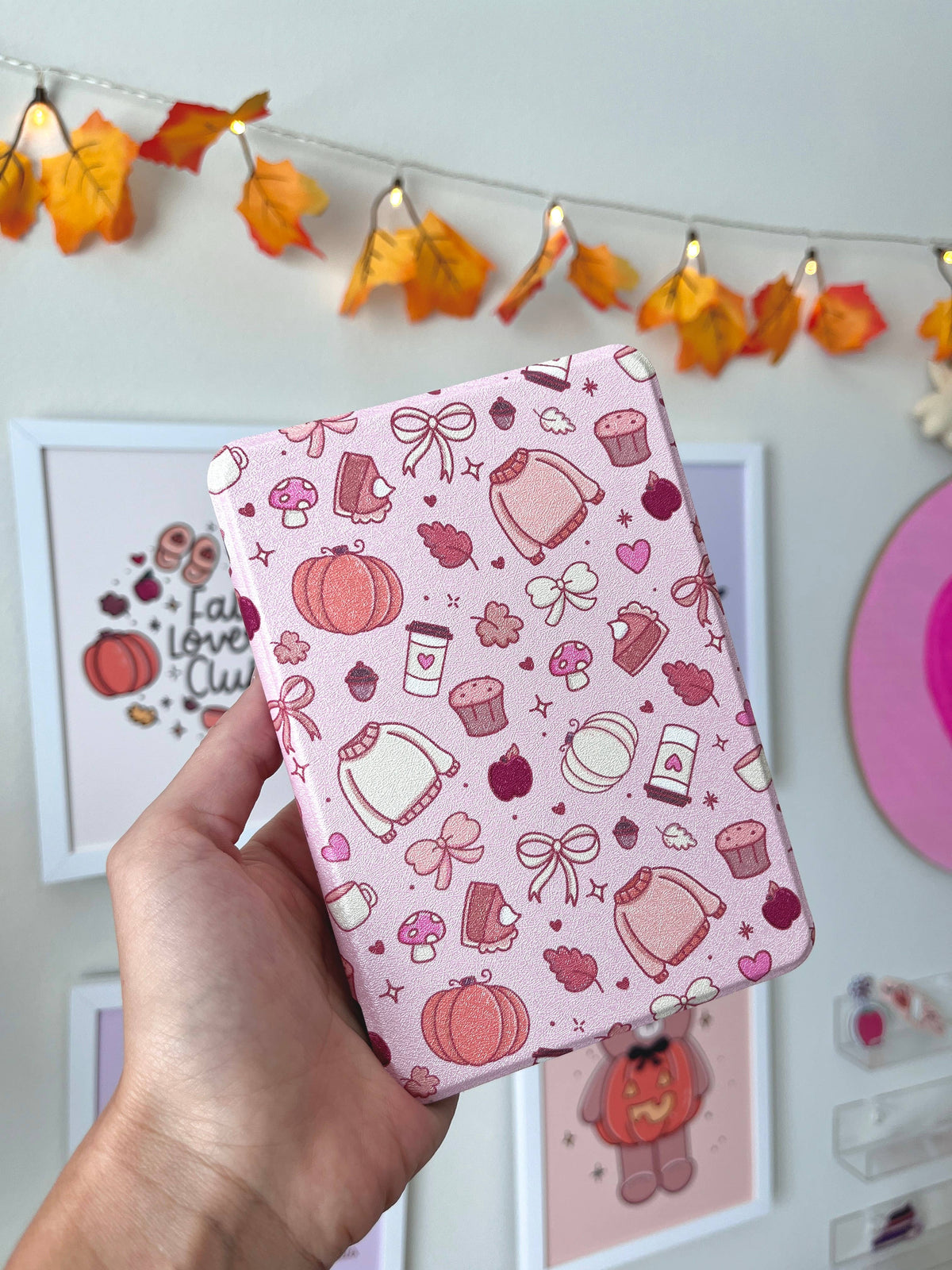 Pink Autumn Kindle Case with clear back  