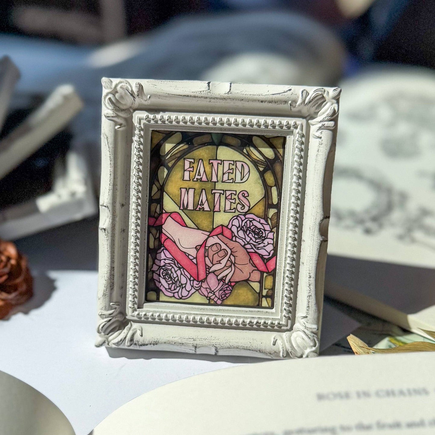 Book Tropes Tiny Framed Art Print Book Nook Decor Book Gift