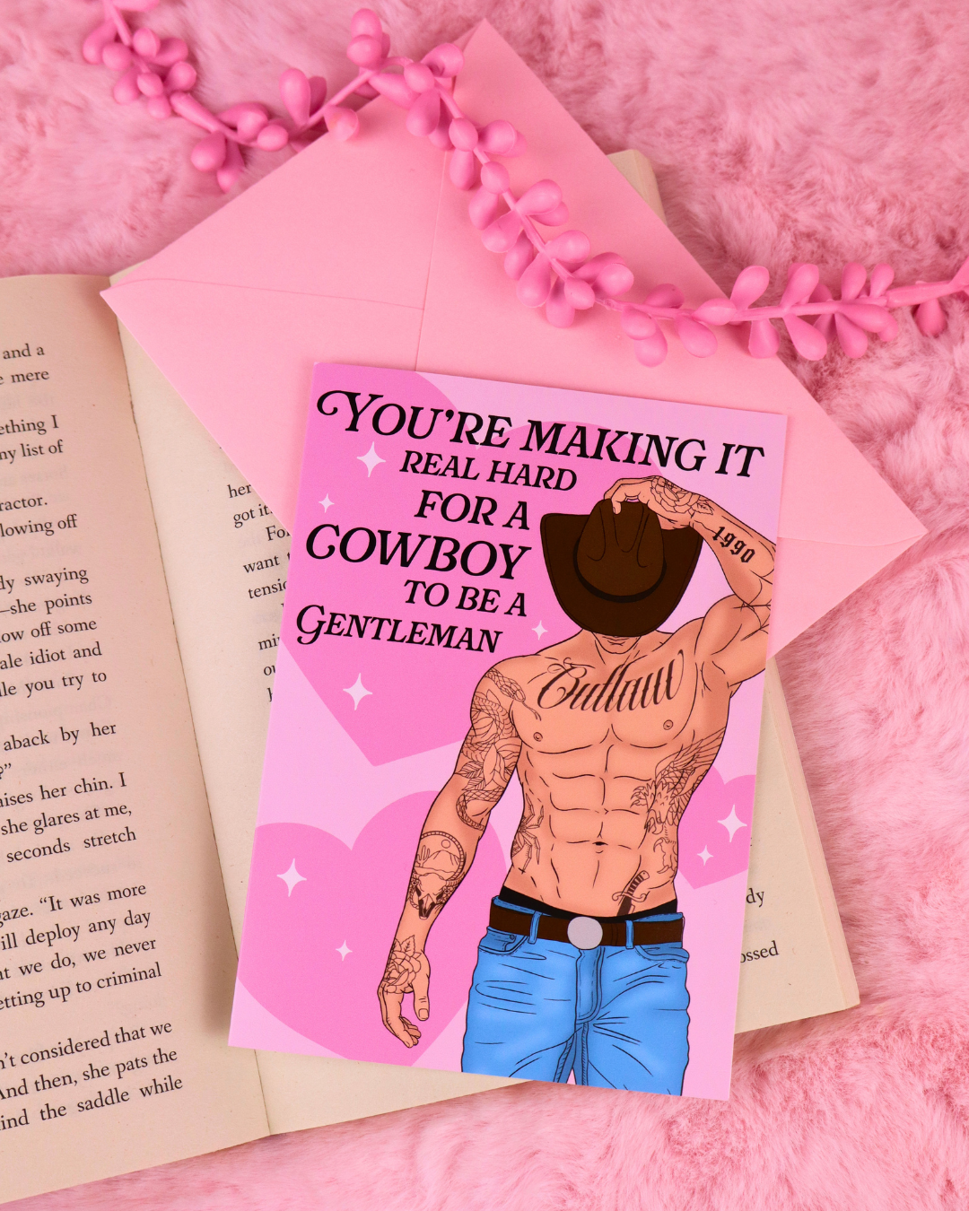 Cowboy Romance Reader Bookish Greeting Card