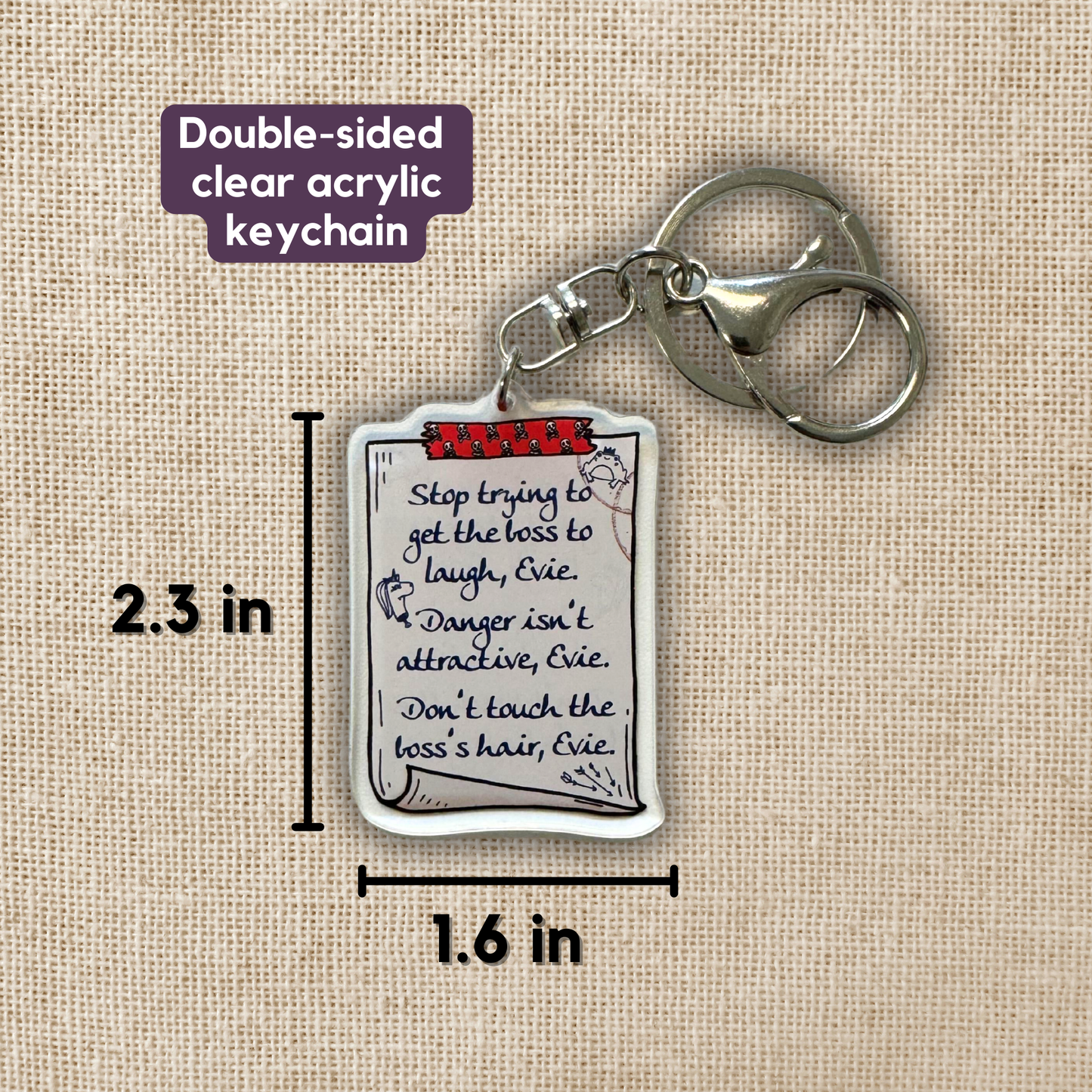 Evie Note to Self Keychain | Assistant to the Villain