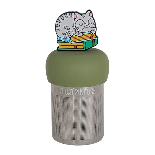 Nerdy Cat | Floating Tea Infuser | Green Base | Grey Cat