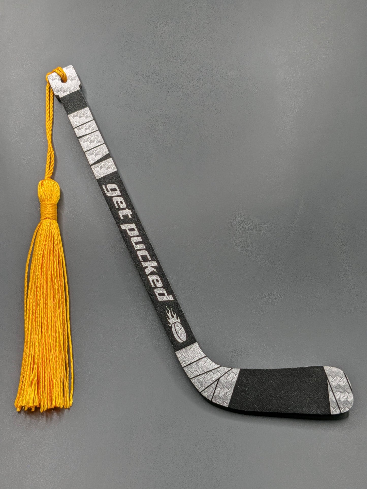 Hockey Stick Romance Bookmarks Faux Leather and Acrylic