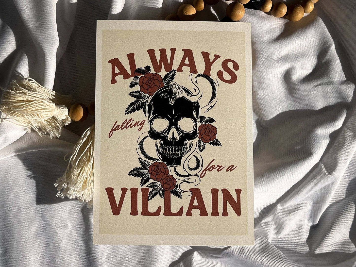 Always Falling For A Villain - 5x7 Bookish Print Wall Art