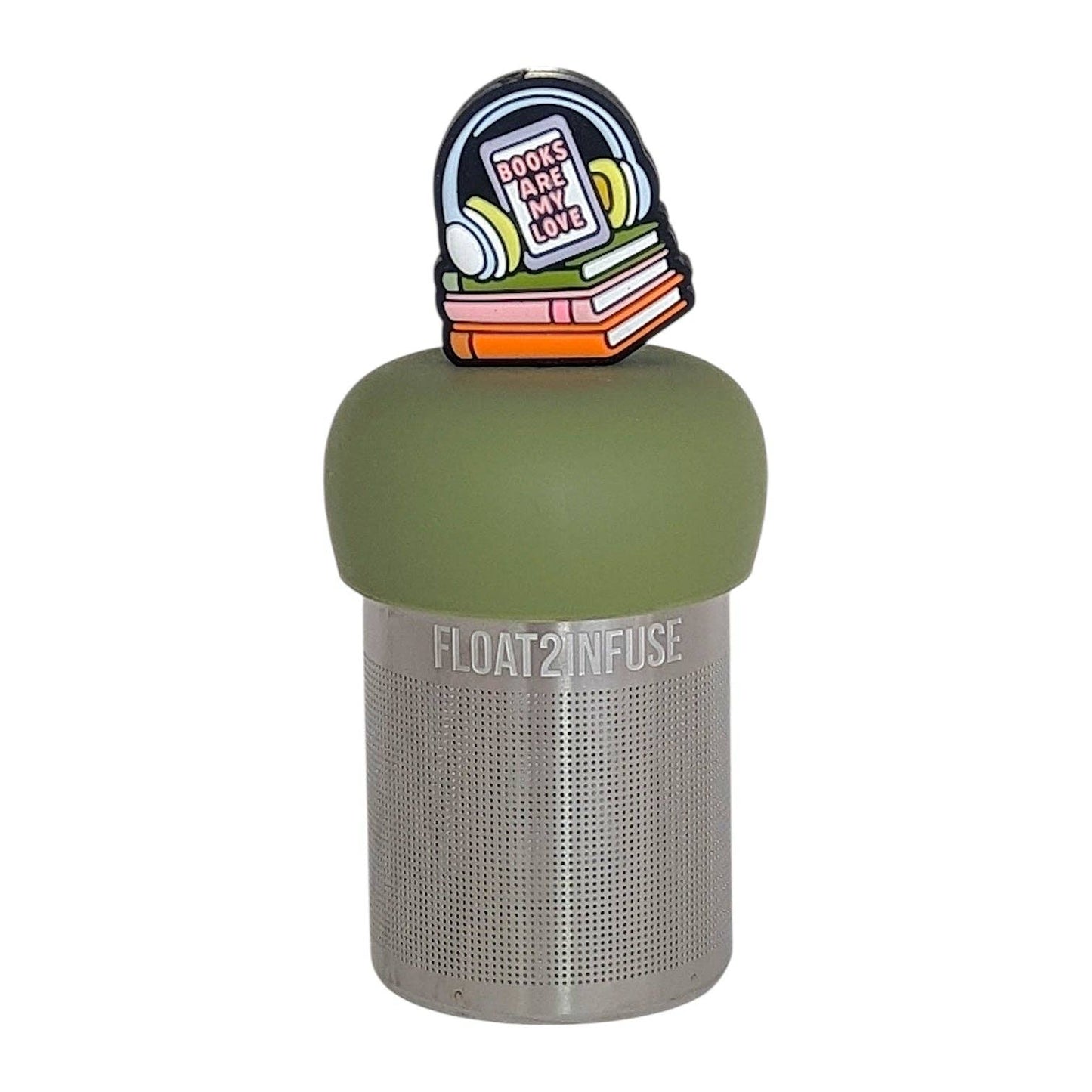 Books Are My Love | Floating Tea Infuser | Green Base | Pink