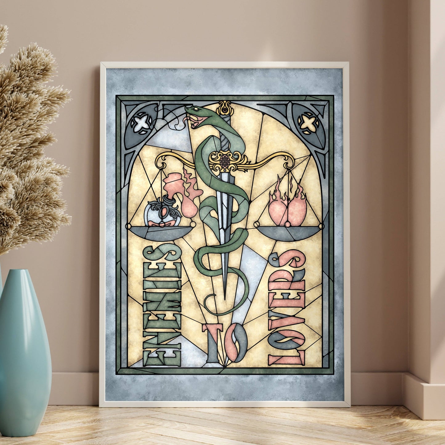 Book Tropes Enemies To Lovers Art Print - Bookish Wall Art
