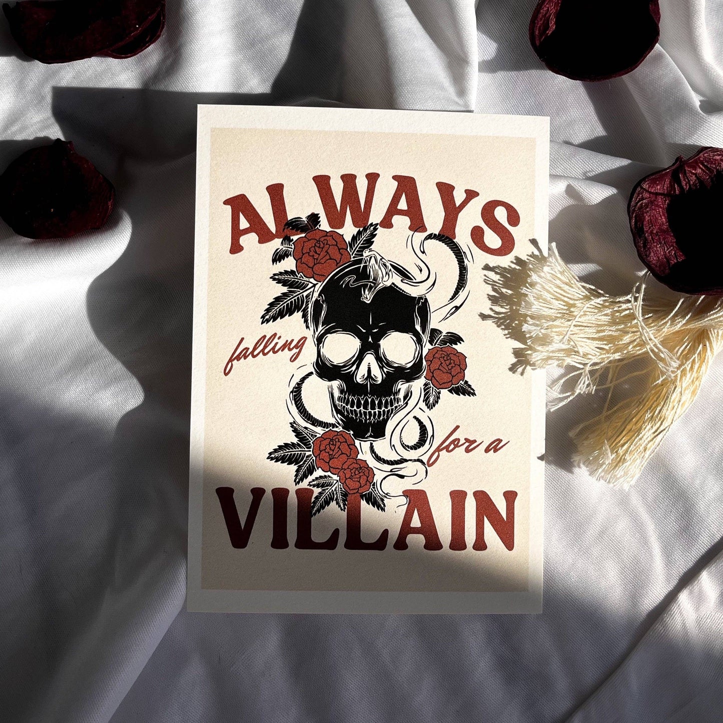 Always Falling For A Villain - 5x7 Bookish Print Wall Art