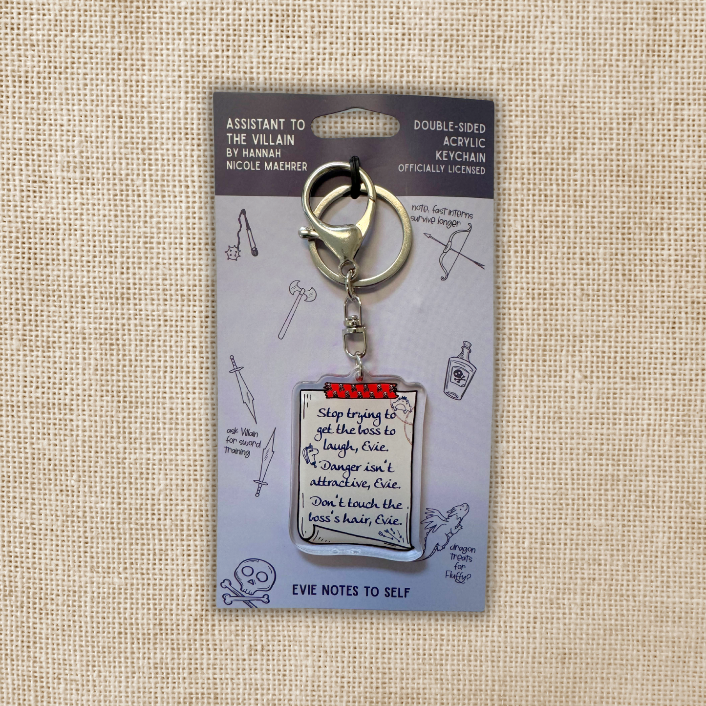 Evie Note to Self Keychain | Assistant to the Villain
