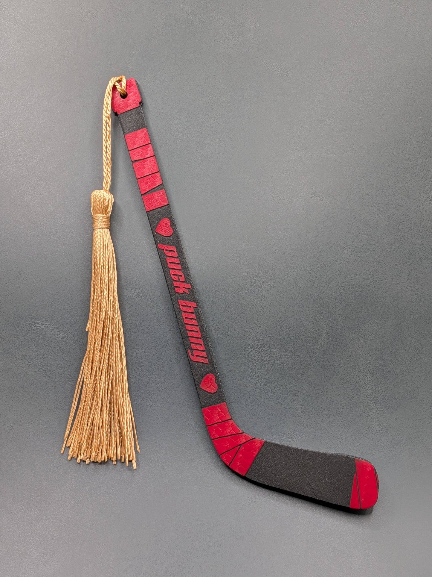 Hockey Stick Romance Bookmarks Faux Leather and Acrylic
