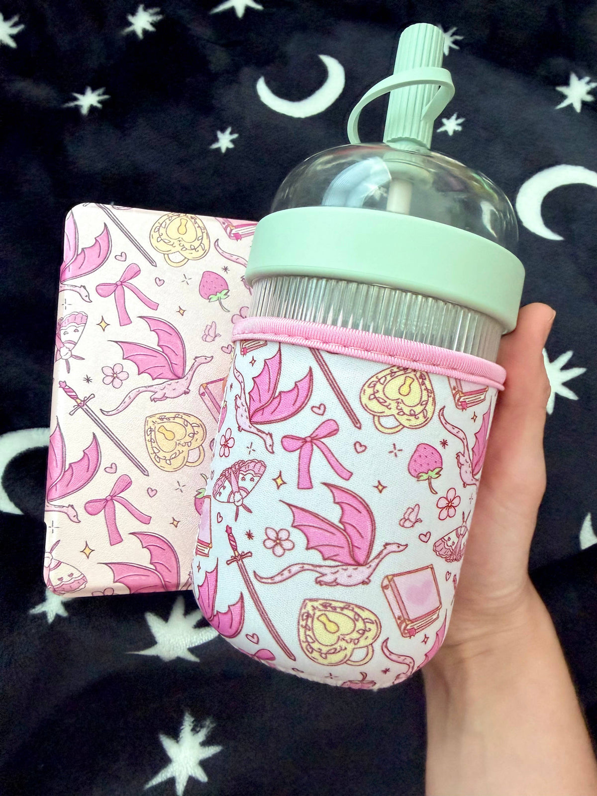 Romantasy Iced Coffee Sleeve- Bookish Dragon