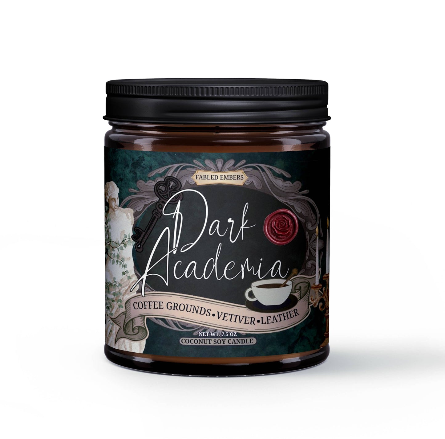 DARK ACADEMIA book lovers coconut soy wax candle