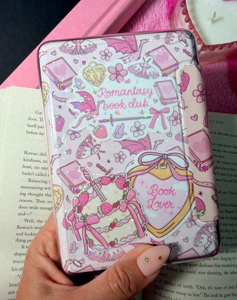 Romantasy Kindle Case- Dragon Clear Back Case Hand Strap
