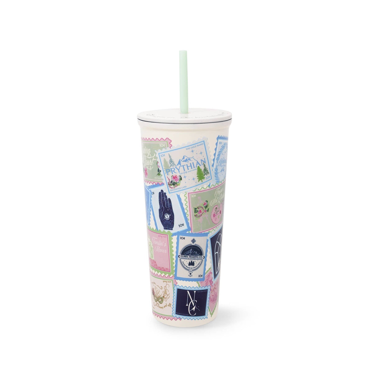 Stainless Steel Tumbler with Straw, Spring Court/Night Court
