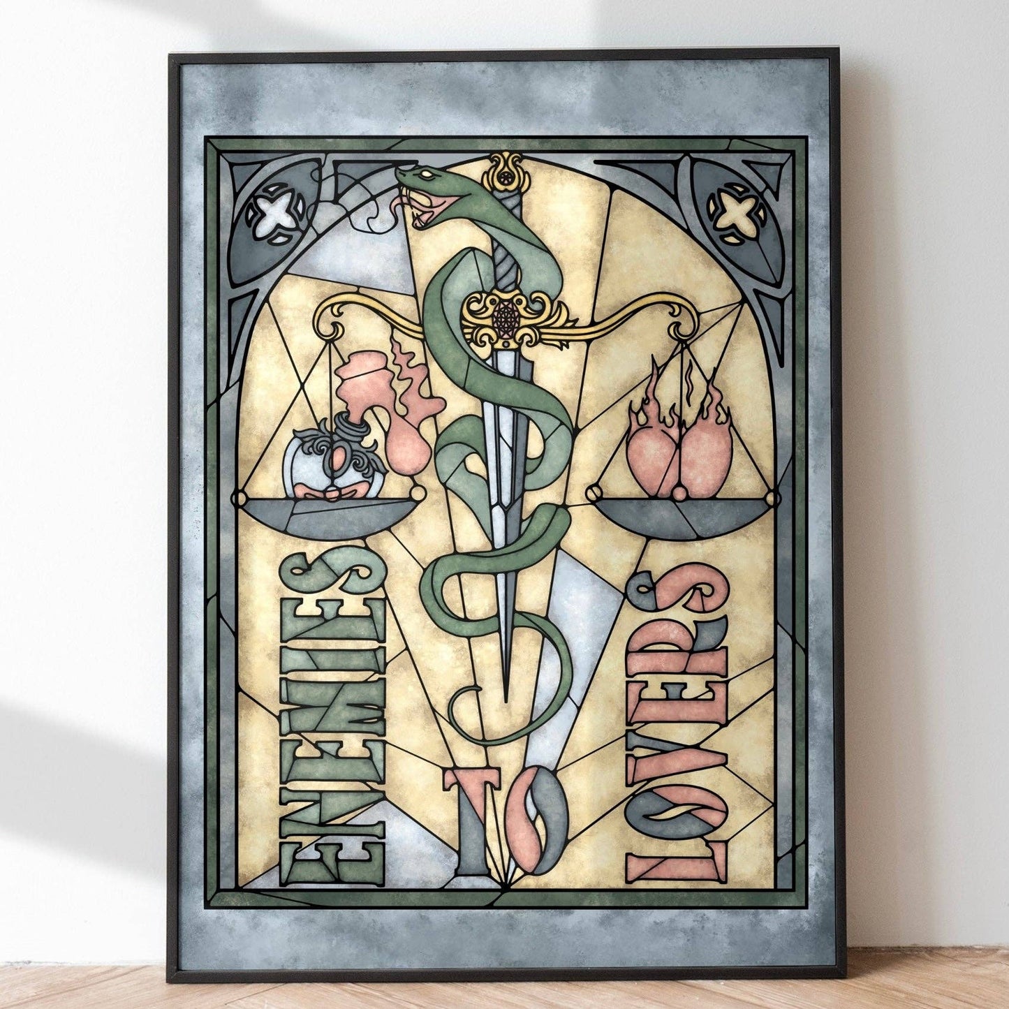 Book Tropes Enemies To Lovers Art Print - Bookish Wall Art