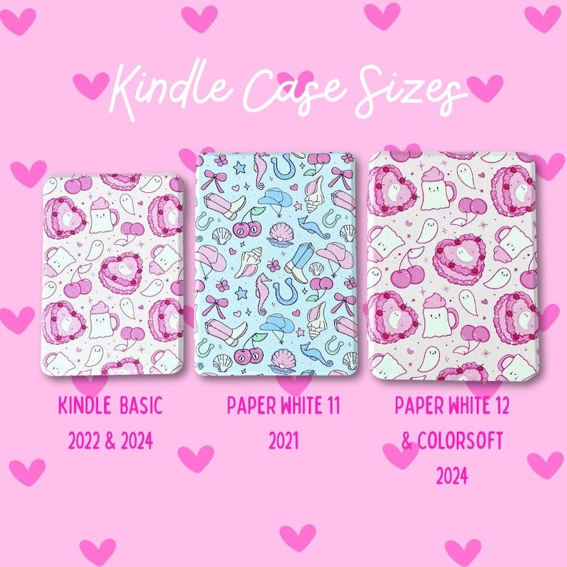 Pink Halloween Kindle Case – Paperwhite & Basic, Hand Drawn