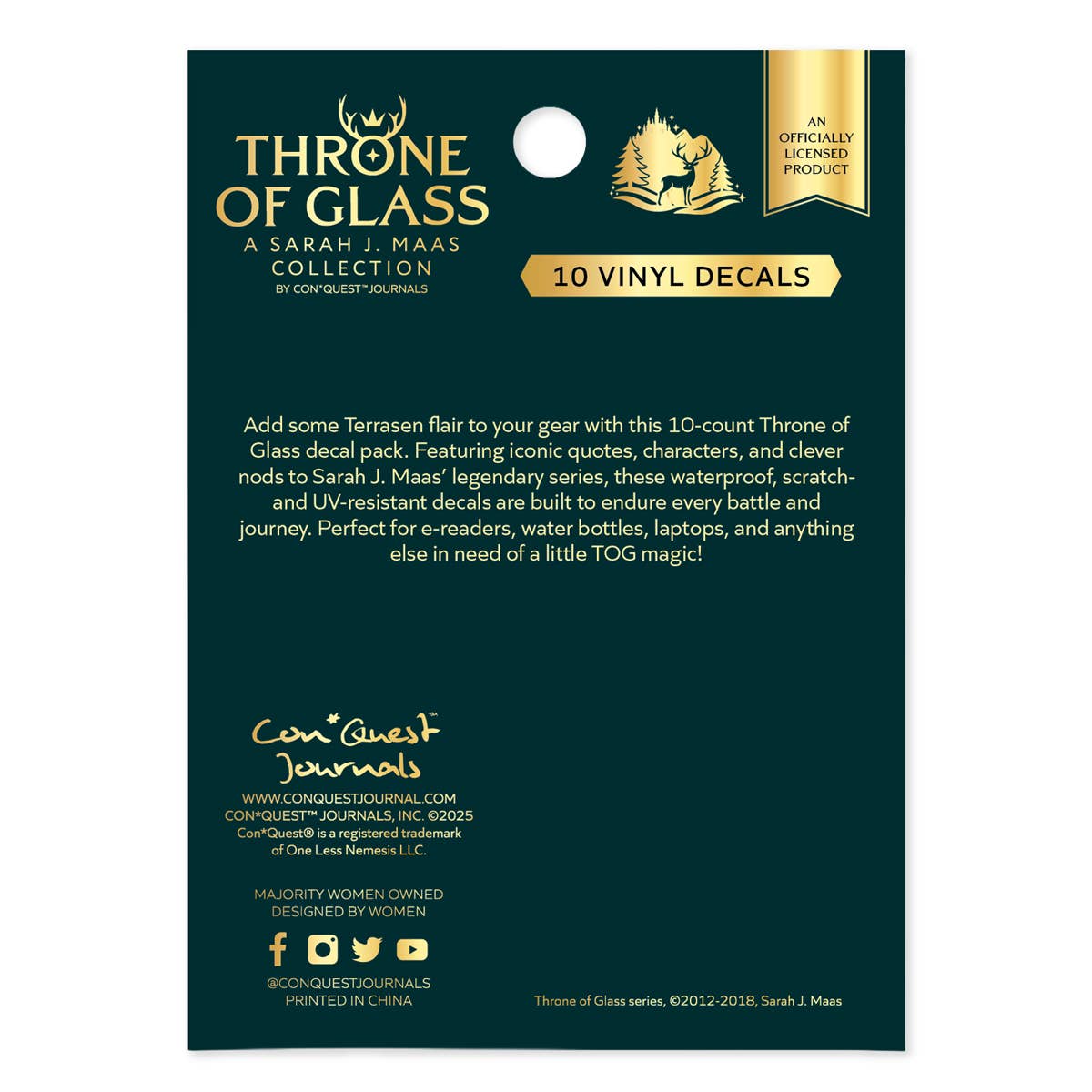 (10-Pack) Throne of Glass Decals