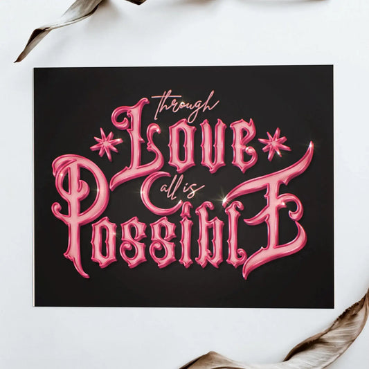 Through love Art Print - Bookish Gift Wall Art