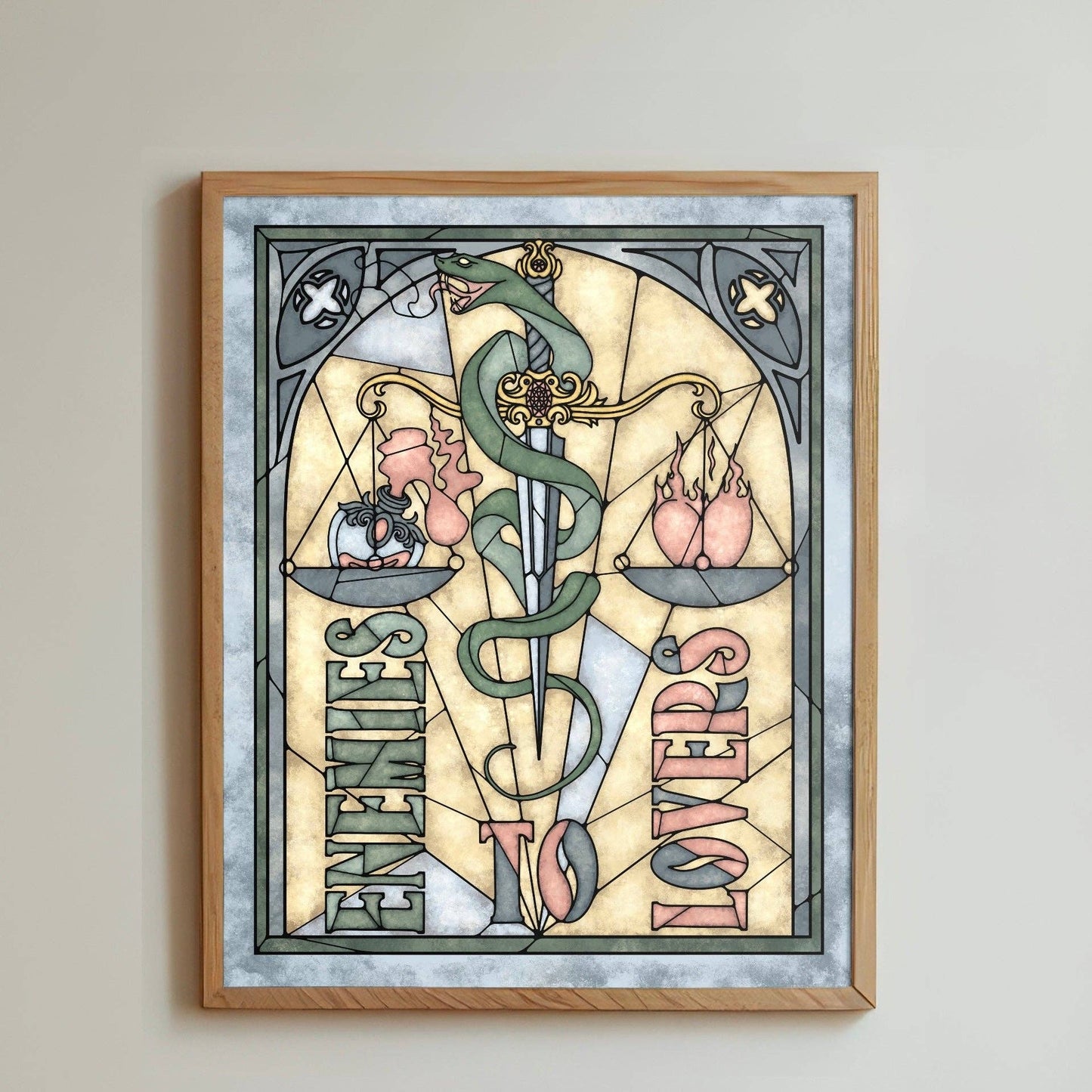 Book Tropes Enemies To Lovers Art Print - Bookish Wall Art