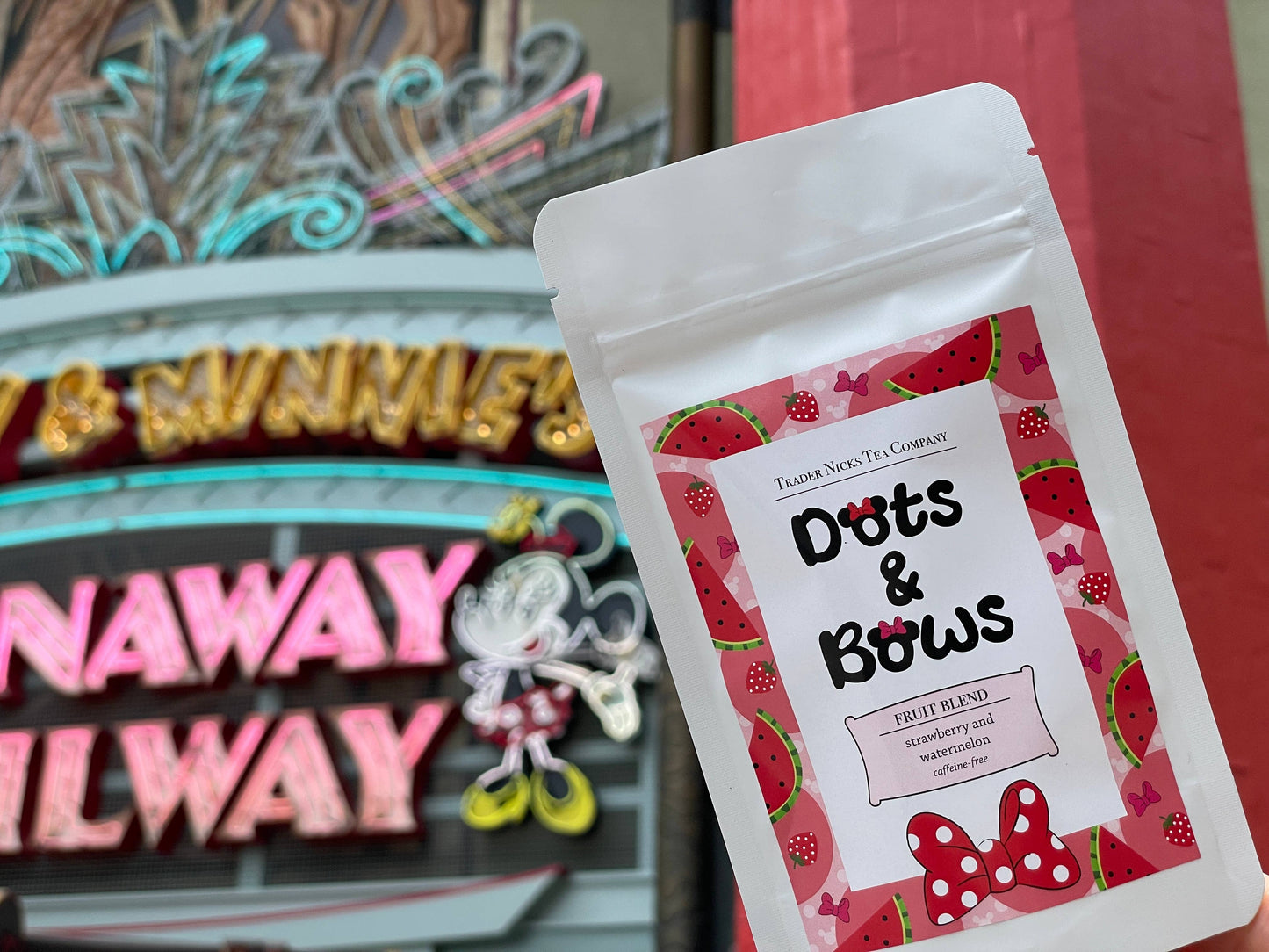 Dots & Bows - strawberry watermelon polka-dotted tea