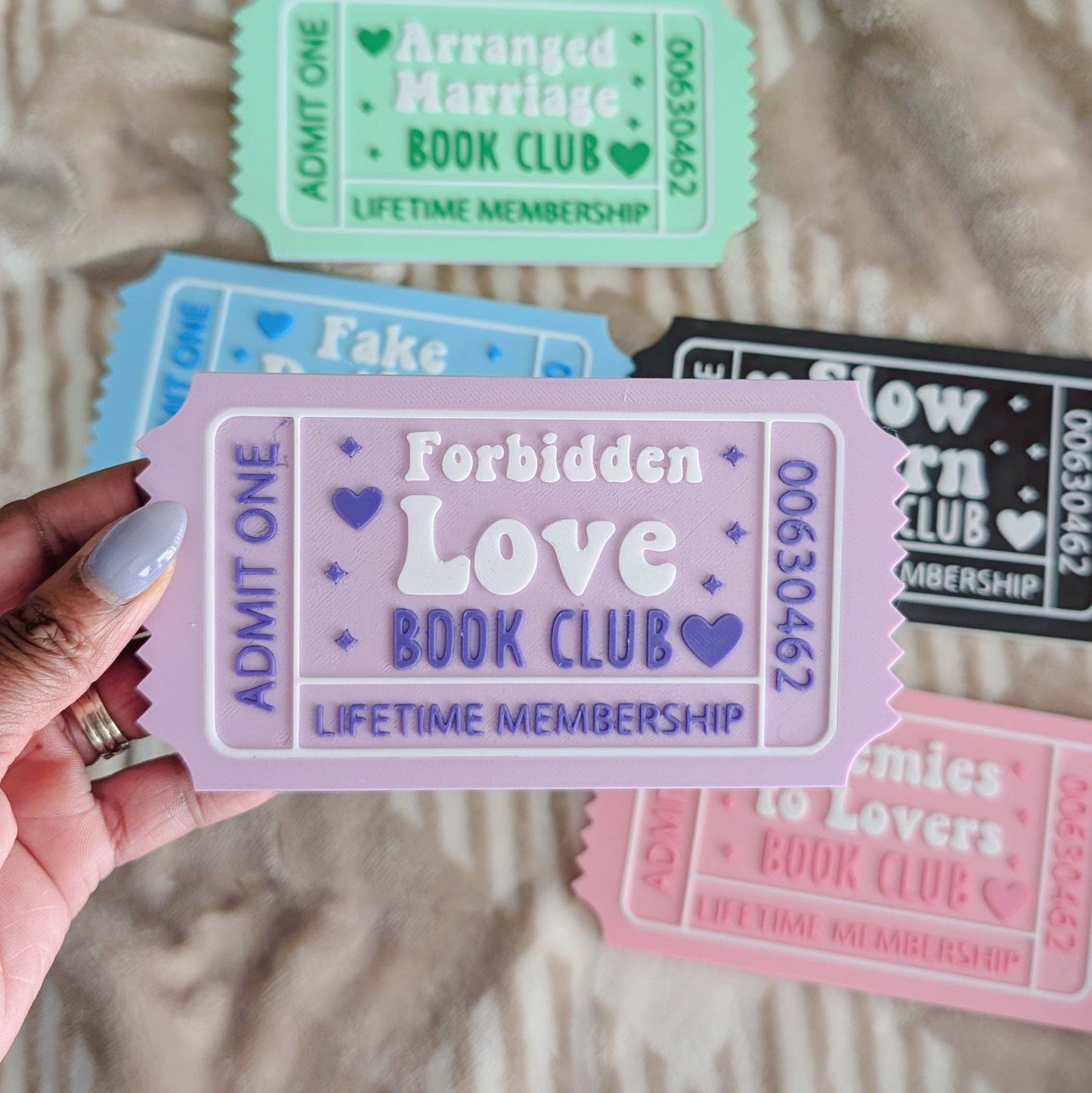 Romance Reader Book Ticket Bookshelf Leaner
