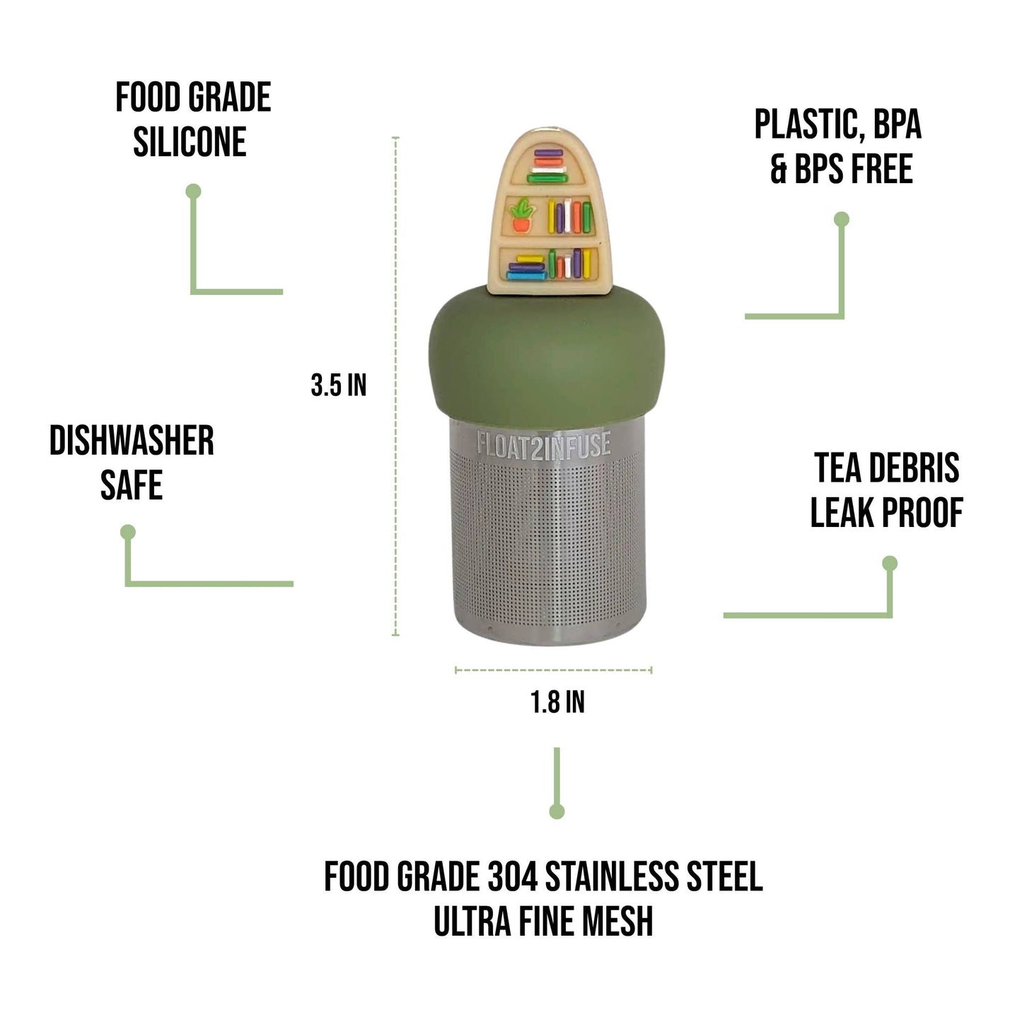 Blonde Plant Bookshelf | Floating Tea Infuser | Green Base