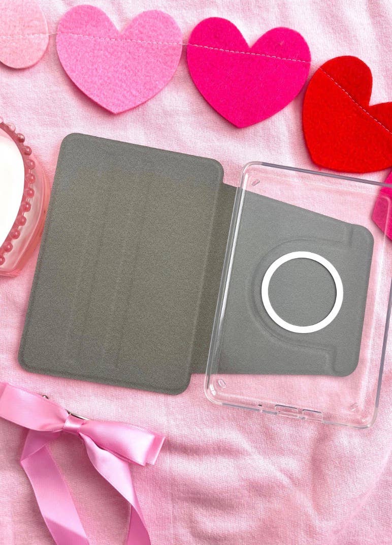 Strawberry Bear Kindle Case- Detachable Magnetic Case- Clear back