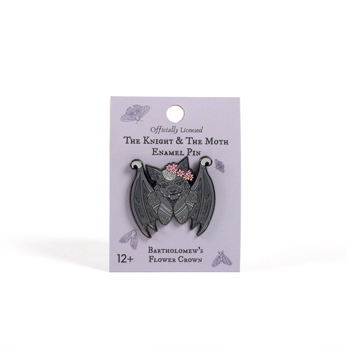 Bartholomew in a Flower Crown Enamel Pin | The Knight and the Moth