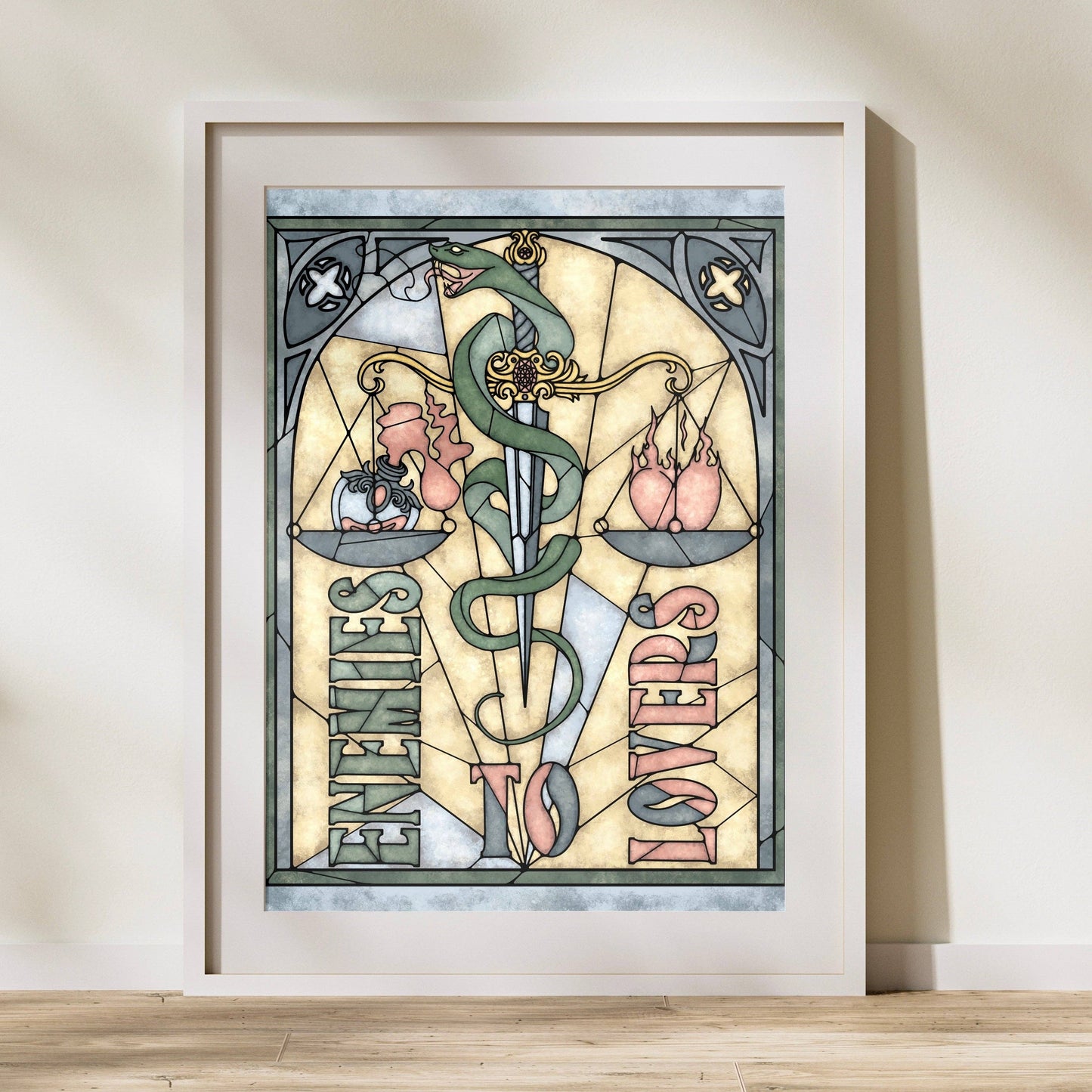 Book Tropes Enemies To Lovers Art Print - Bookish Wall Art