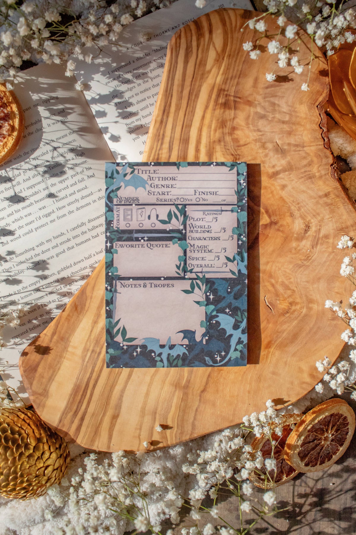 4x6 Book Review Post-it Notepad | Fantasy Reader