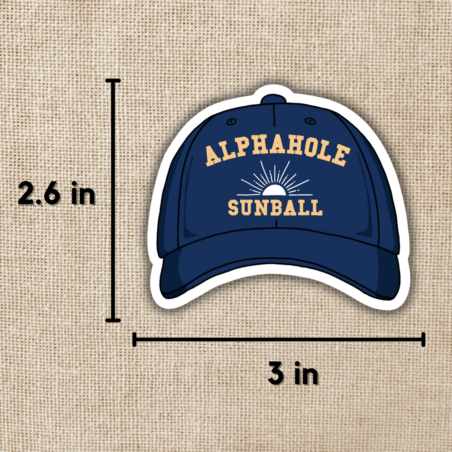 Alphahole Sunball Baseball Cap Sticker | Crescent City