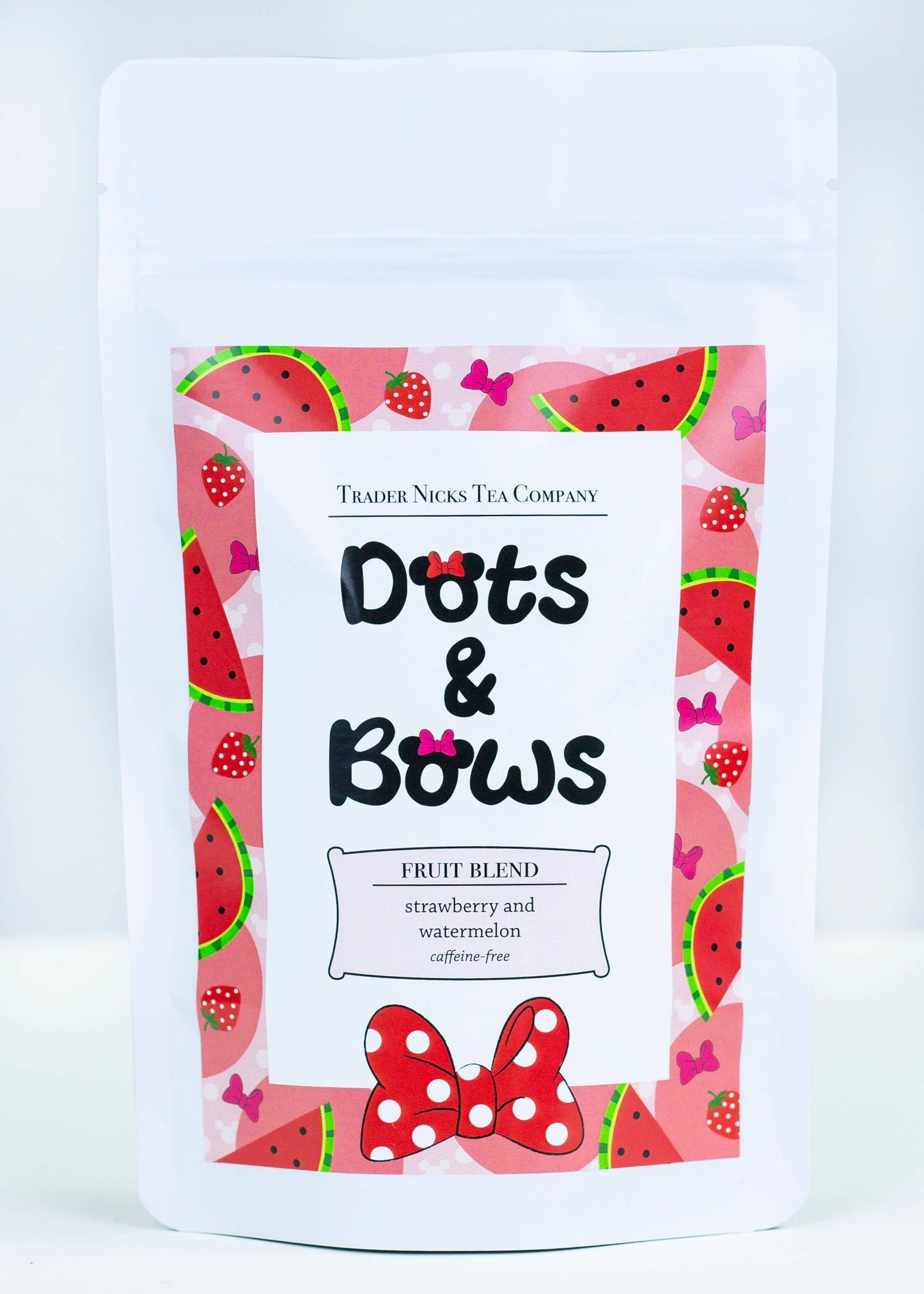 Dots & Bows - strawberry watermelon polka-dotted tea