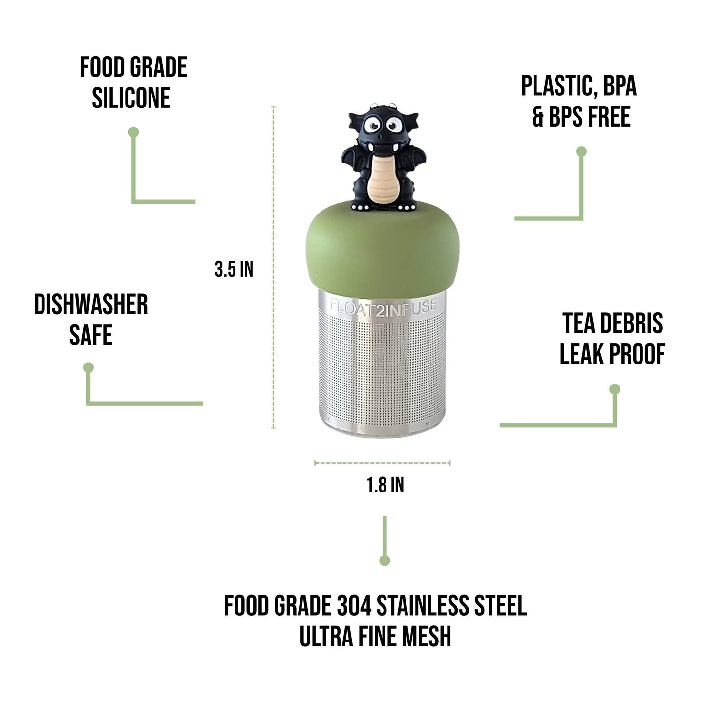 Floating Black Dragon Tea Infuser I Green Base