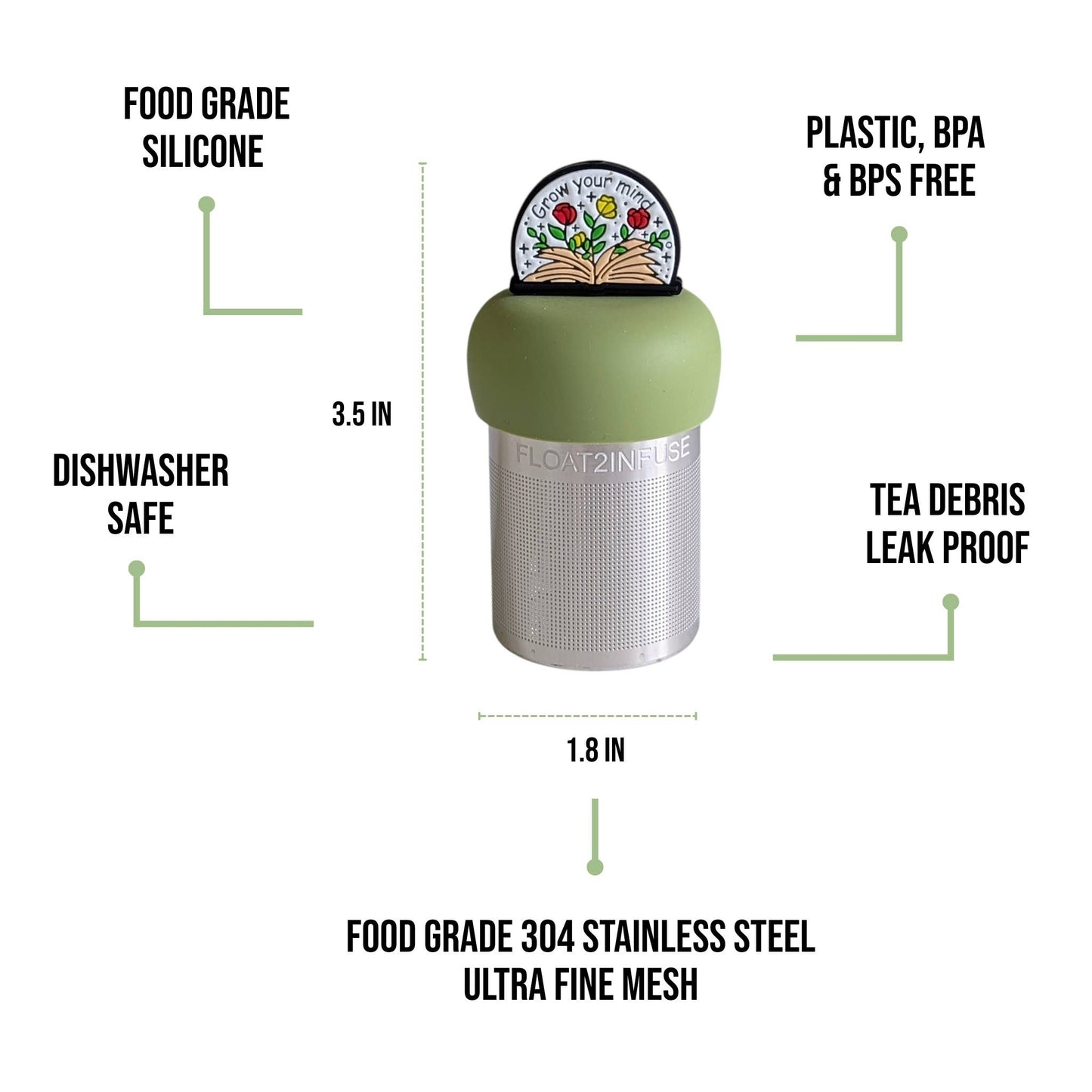 Open Your Mind | Floating Tea Infuser | Green Base | BookTok