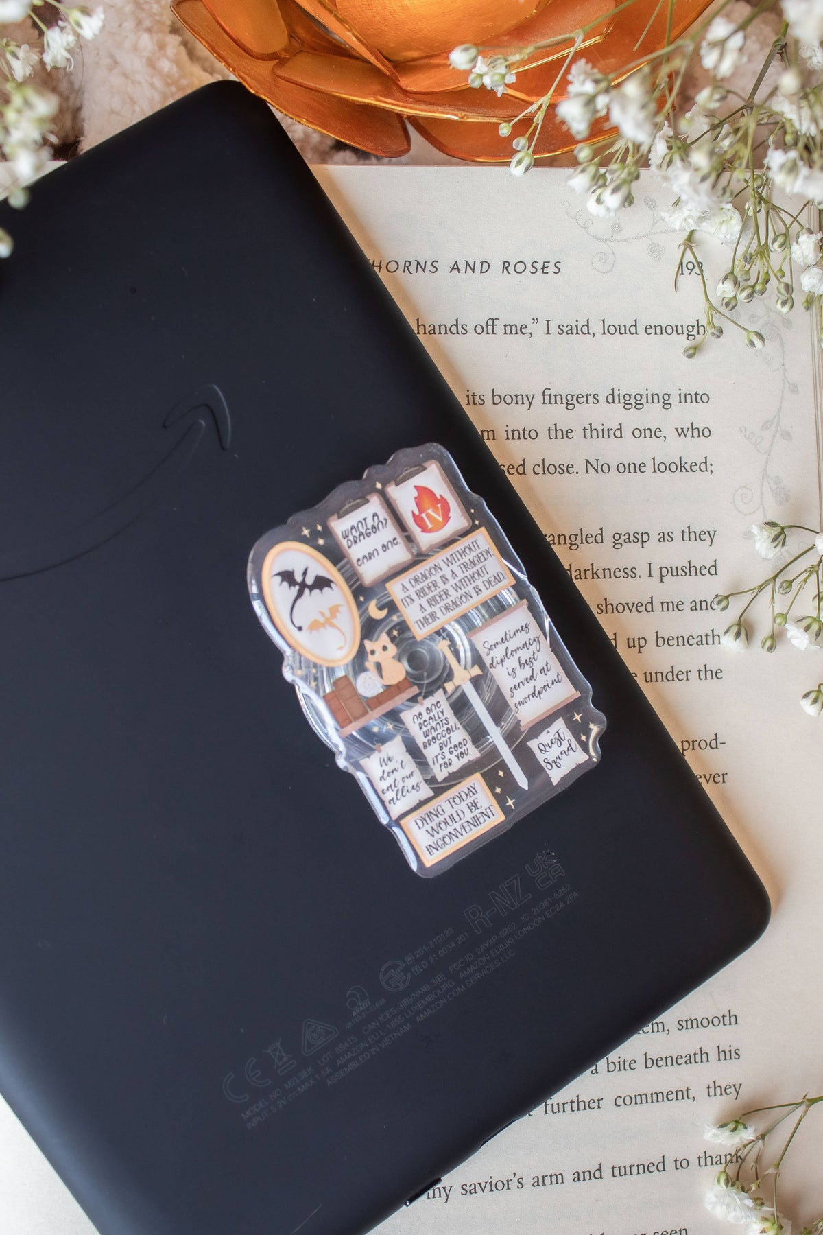 Fourth Wing Quote Wall Kindle / Phone Grip