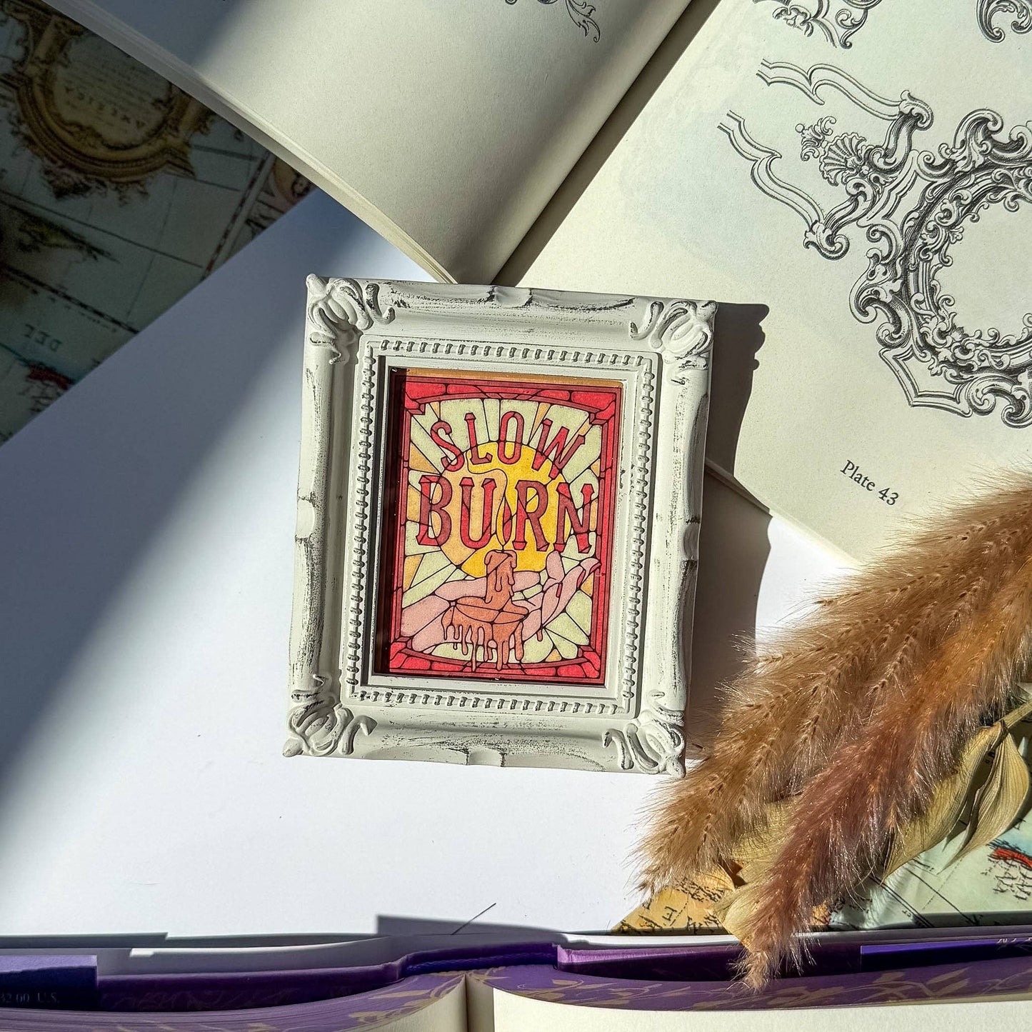 Book Tropes Tiny Framed Art Print Book Nook Decor Book Gift