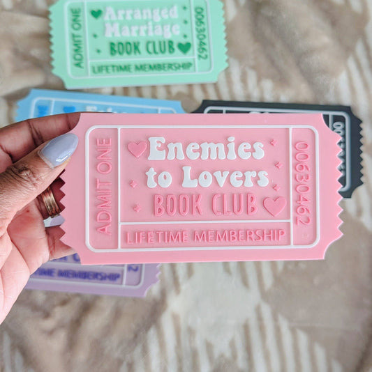 Romance Reader Book Ticket Bookshelf Leaner