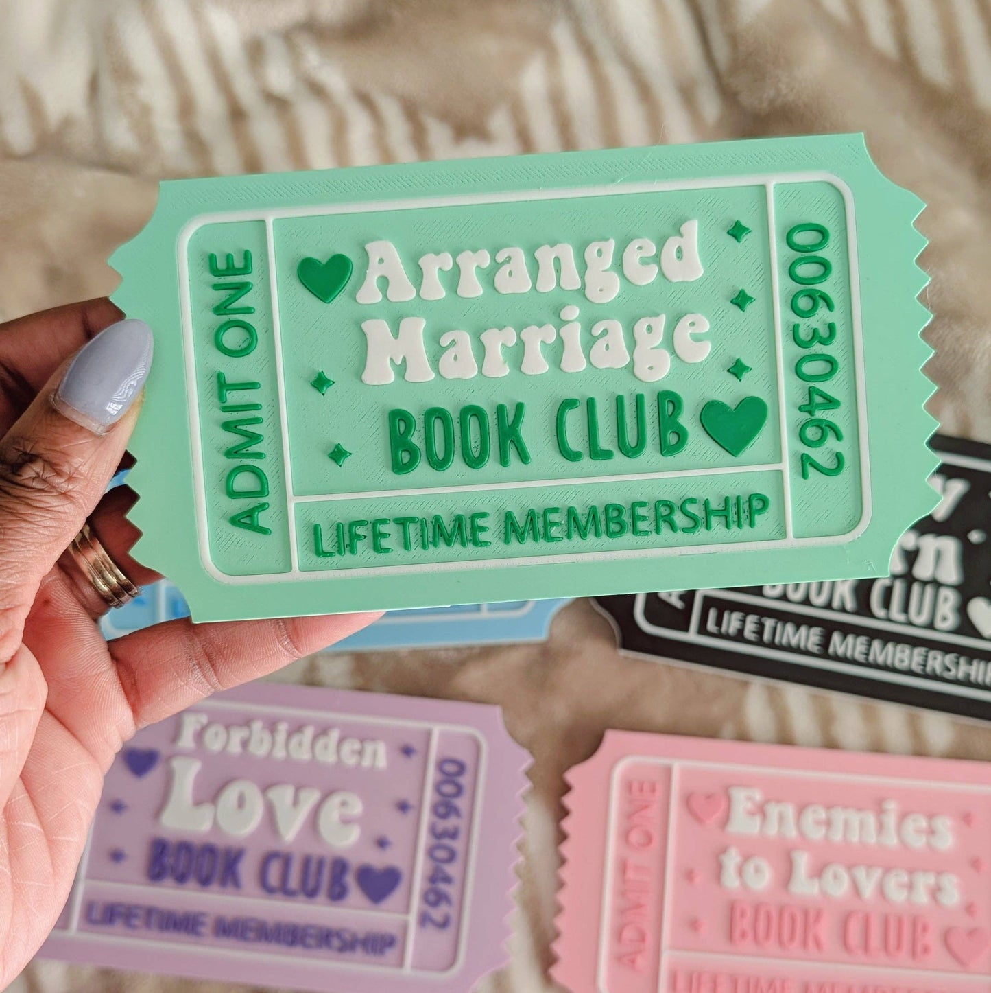 Romance Reader Book Ticket Bookshelf Leaner