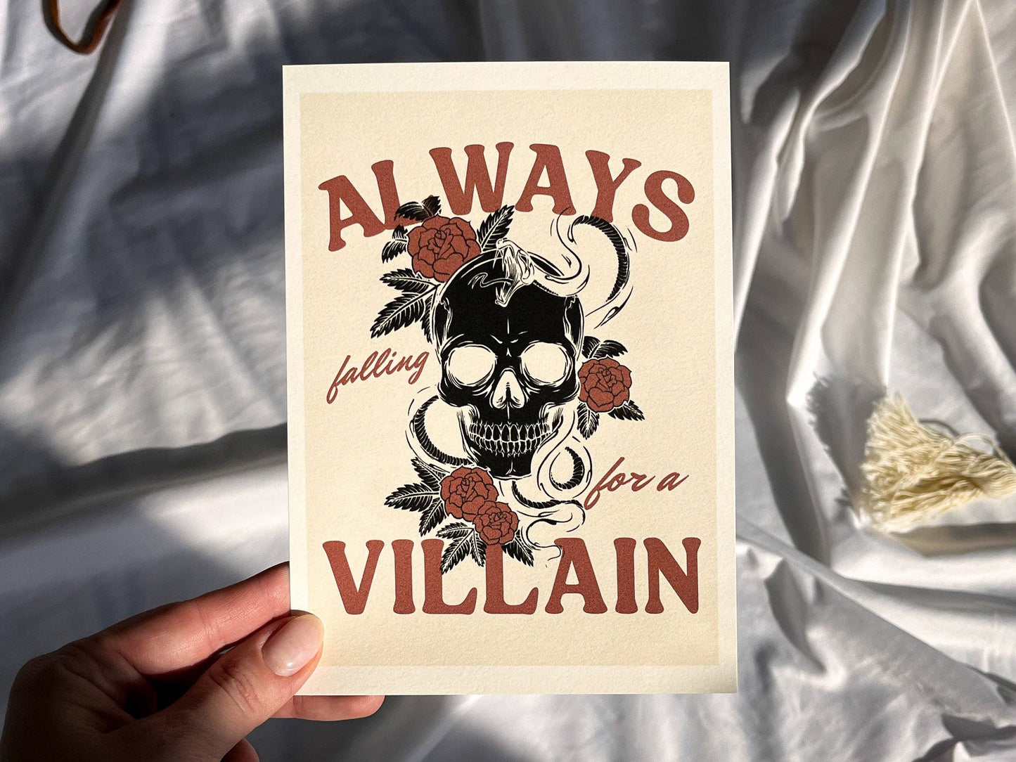 Always Falling For A Villain - 5x7 Bookish Print Wall Art